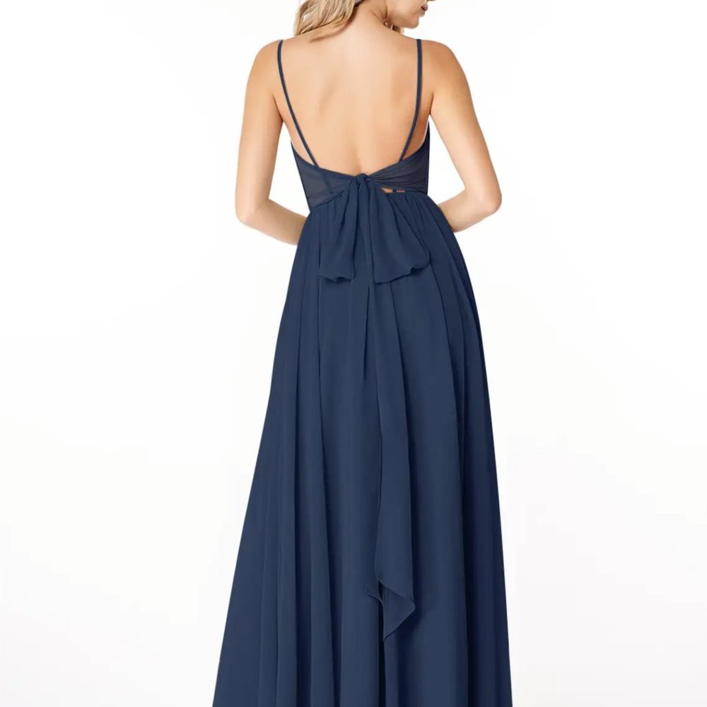 NWT Azazie floor length chiffon dress - black - size A12 - Picture 3 of 9